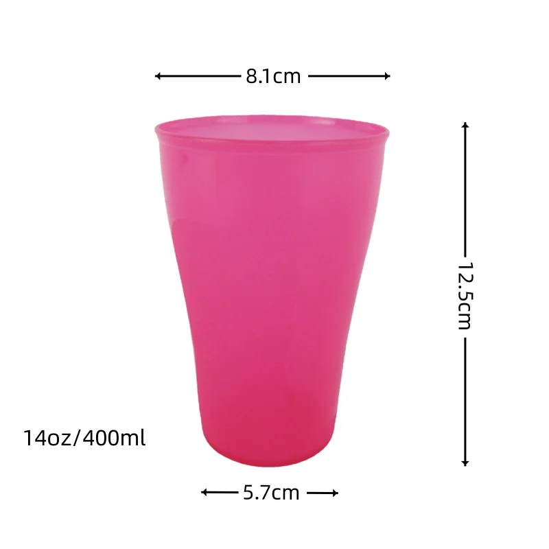 14oz Food Grade Plastic PP Semi-frosted Pepsi Party Drink Beer Beverage Cup