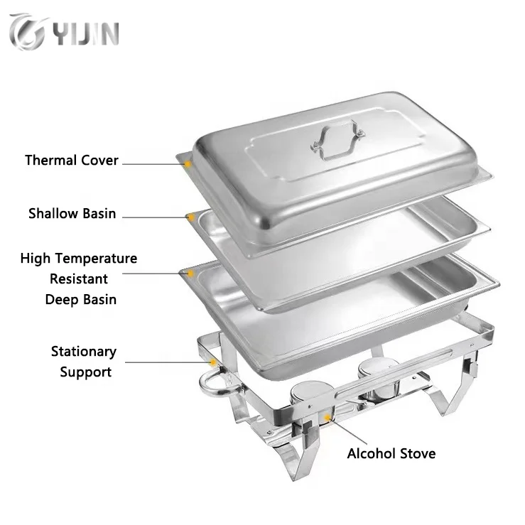 Hotel restaurant food heater catering equipment stainless steel buffet food warmer chafing dish