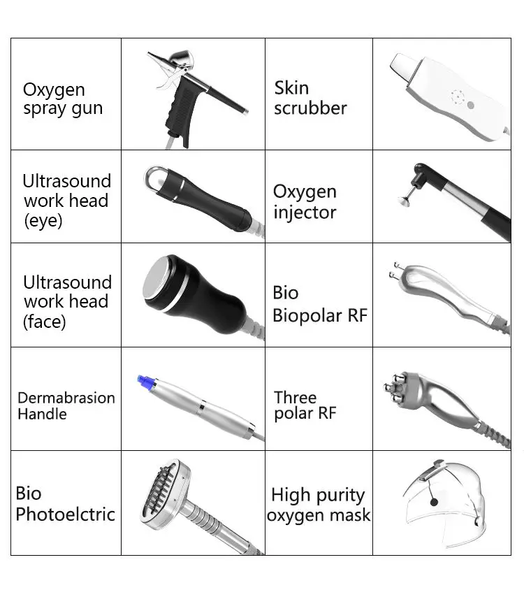 Most advanced 10 in 1 hydra dermabrasion firming skin RF ultrasound oxygen spray skin scrubber multifunctional beauty machine