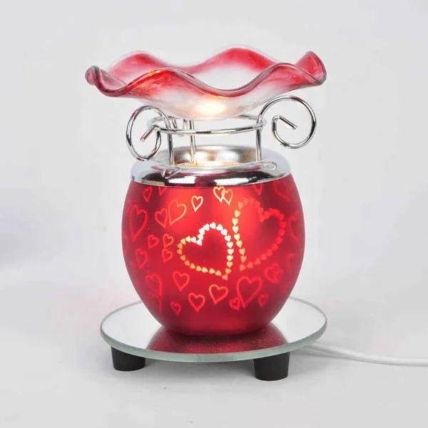 Electric Scented Wax Warmer Glass Aromatherapy Burner Essential Oil Warmer Lamp Incense Night Light
