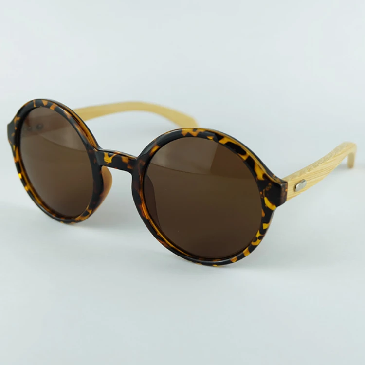 Bamboo Sunglasses Cool Round Frame lentes de sol Hand Made Natural Wood Sun Glasses custom eyeglasses