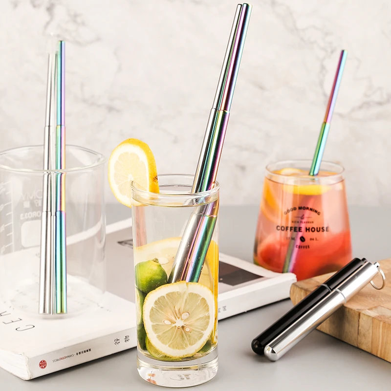 Approved Collapsible Foldable Metal Cocktail Straw