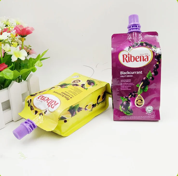Food Packaging Customized Bags Leakproof Aluminum Foil Stand Up Plastic Pouch For Liquid Water With Spout