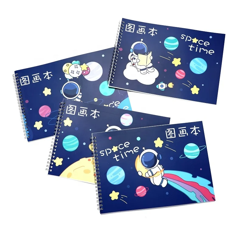 Custom Logo Sketchbook Hardcover Drawing Pad Water Color Painting Diary with Spiral Binding
