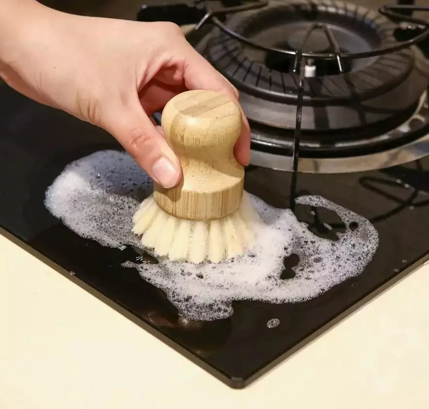 .Zero Waste Eco-friendly Natural Wooden Washing Brush Reusable Sisal Dish Brush Bamboo Dish Brush Set