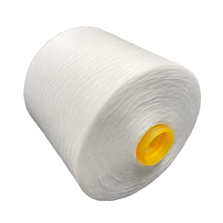 TUTON Raw White 100% Polyester Spun China benang jahit Textiles  On Dye Tube Sewing Thread