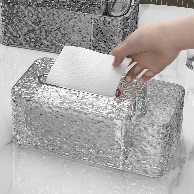 Napkin Dispenser Decorative Face Towel Storage Box for Kitchen Bathroom Dorm Freestanding Gray