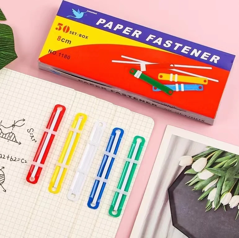 colorful paper fastener binding clip two-hole page binding buckle Metal Snake Clip Spring File Fasteners Binder Clip For Paper