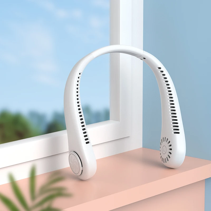 Wearable Leafless Fan Rechargeable Battery Powered Blastudentcooling Usb Mini Portable Neck Fan 2024 Best Seller 800mah Table 4W