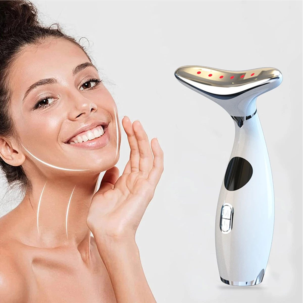 Best Selling Product 9 Gears 3 Beauty Lights  Neck Beauty Massager Face Beauty Device Skin Care Tools With Home
