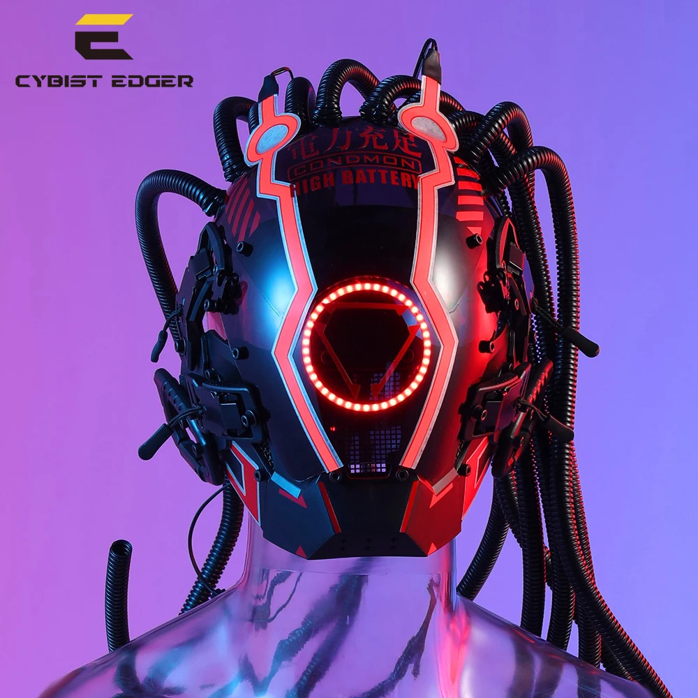 CYBER51 futuristic tactical mask cyberpunk mask and outfit cyberpunk 2077 demon oni half wearable japanese/samurai mask cosplay