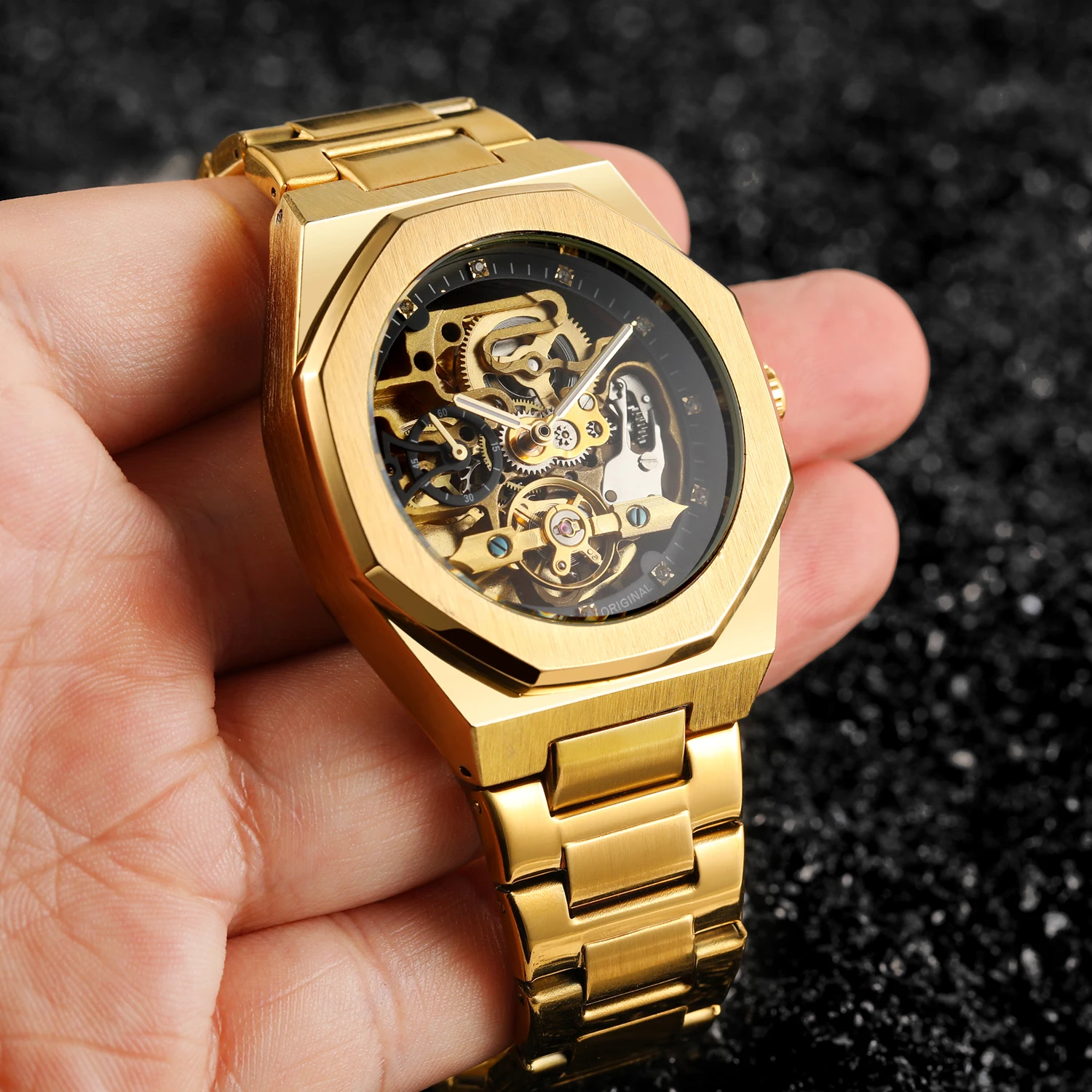 8202 luxury China male mechanism watch superior steel Strap waterproofing best character popular mechanical watch kit
