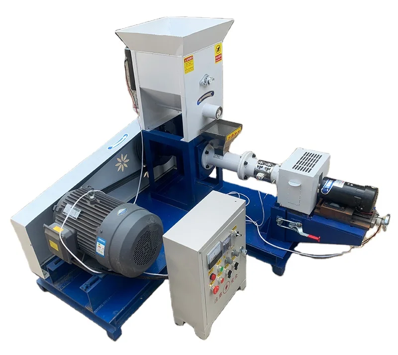 Small cat and dog food pet aquatic floating fish food puffing machine/fully automatic commercial granulator