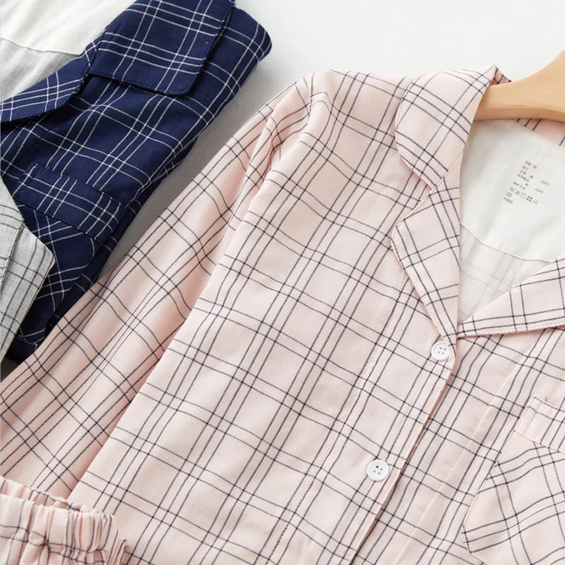 Осенние мужские Бесшовные Топы с длинным рукавом и брюки, пижамный комплект из 100% хлопка для мужчин