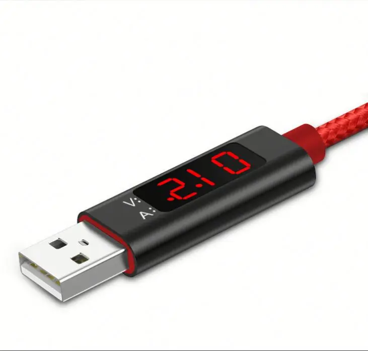Модный дизайн и горячая распродажа ЖК-дисплей Напряжение тока usb кабель для зарядки телефона и передачи данных