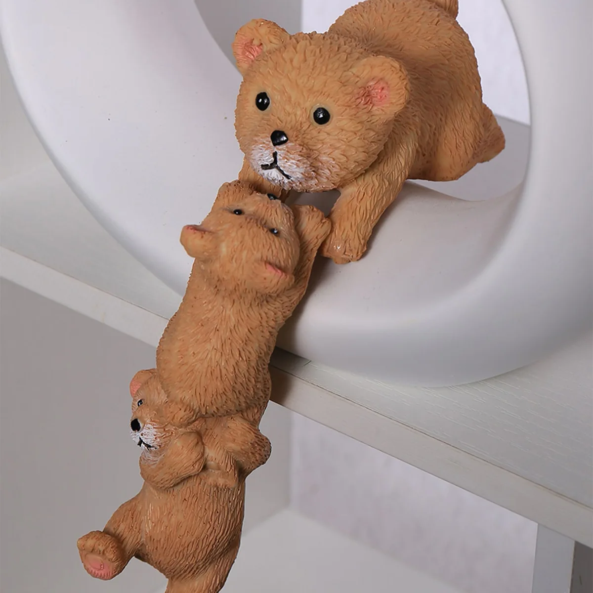 wholesale Resin Animal Model garden Decoration Three brown teddy bear Sculpture Ornaments art cute bear family statue