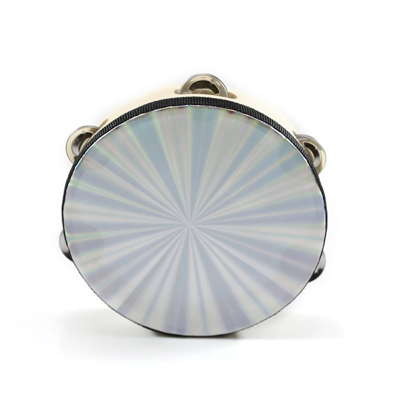 Wholesale Flashing Kids Tambourine 6/8 Inch Orff Percussion Instrument Band Accompaniment Tambourine