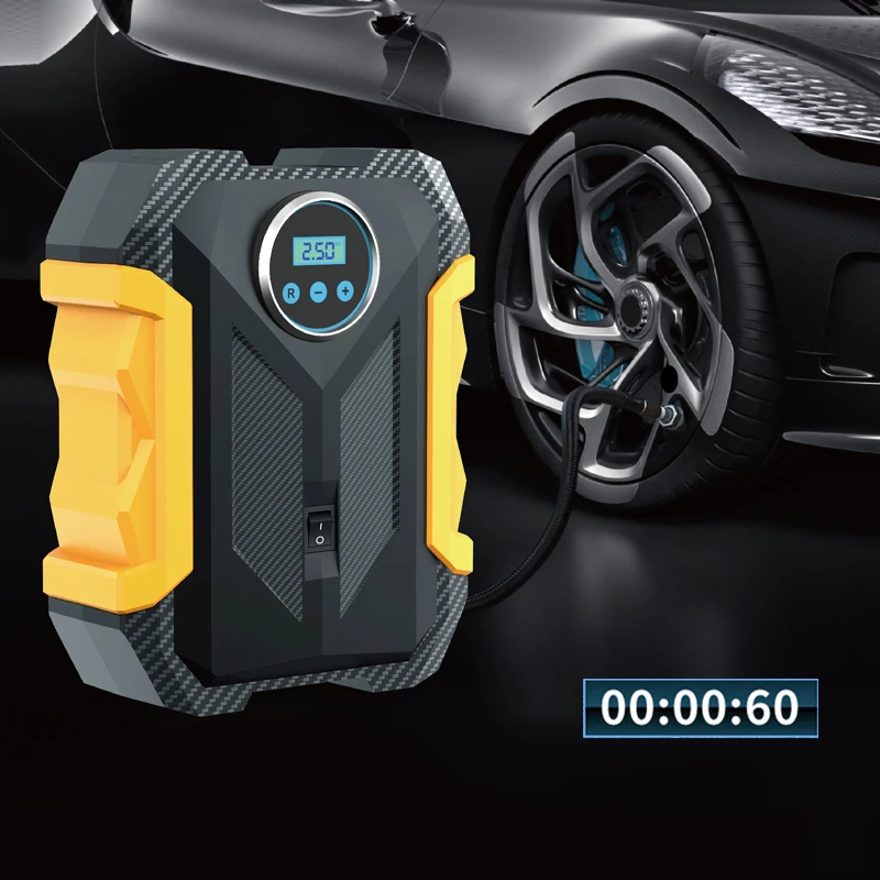 12v Bike Tire Air Compressor Portable 120 Psi Display Intelligent Electric Motorcycle Car Wheels Inflator