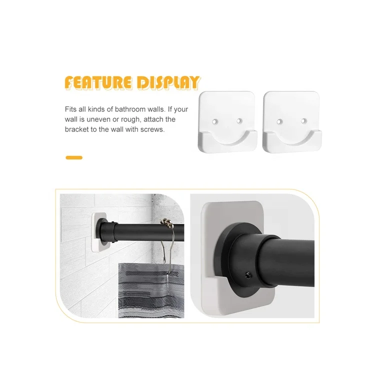 Holder Adhesive Home Fixing Wall-mounted Shower Rod Holder Curtain Rod Holder for Shower Curtain Rod Fixing