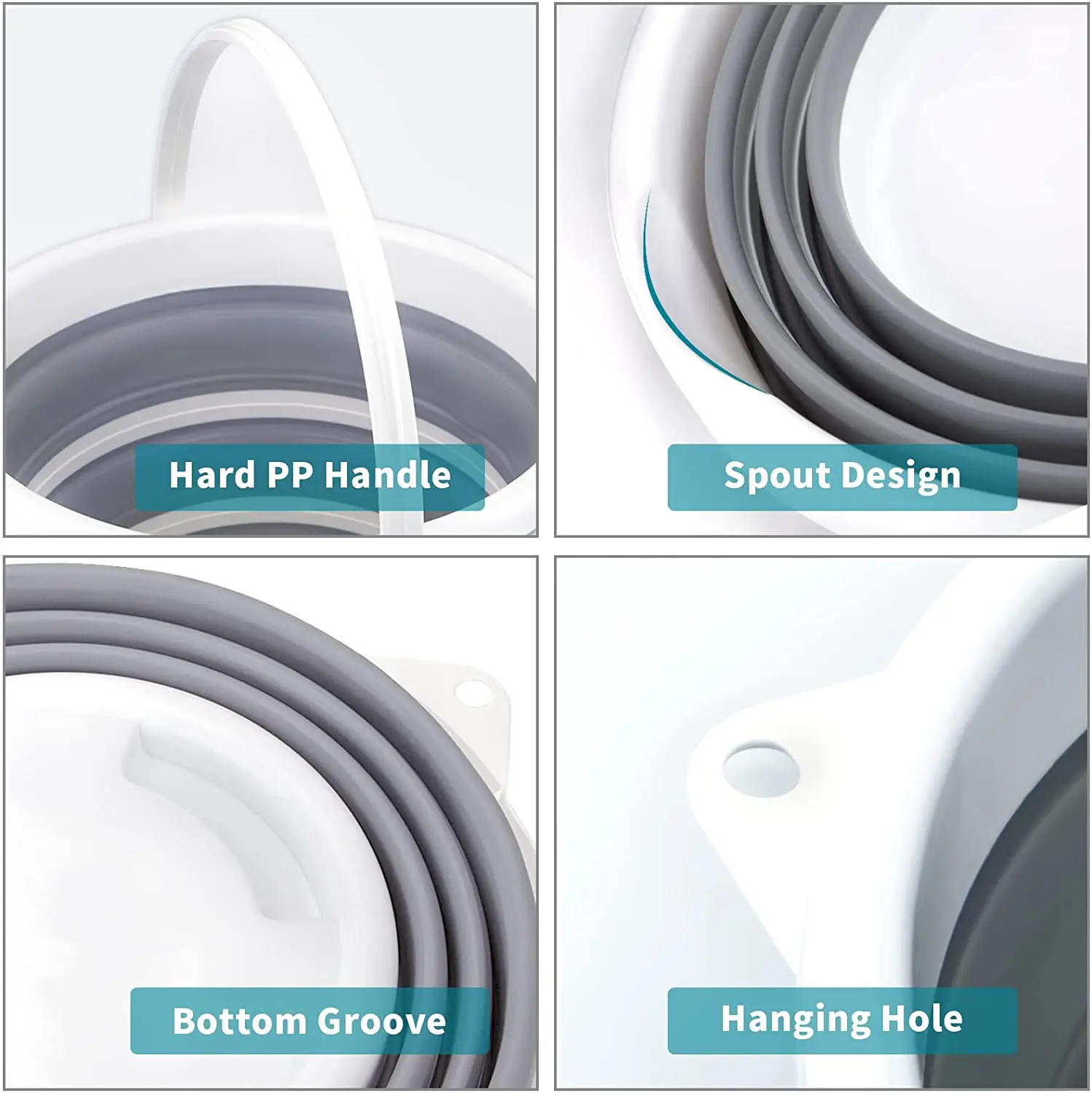 Outdoor camping Travel 10L/5L/3L silicone Collapsable Portable Fold Car Bucket Thick Folding Silicone Cover Wash Fishing Bucket