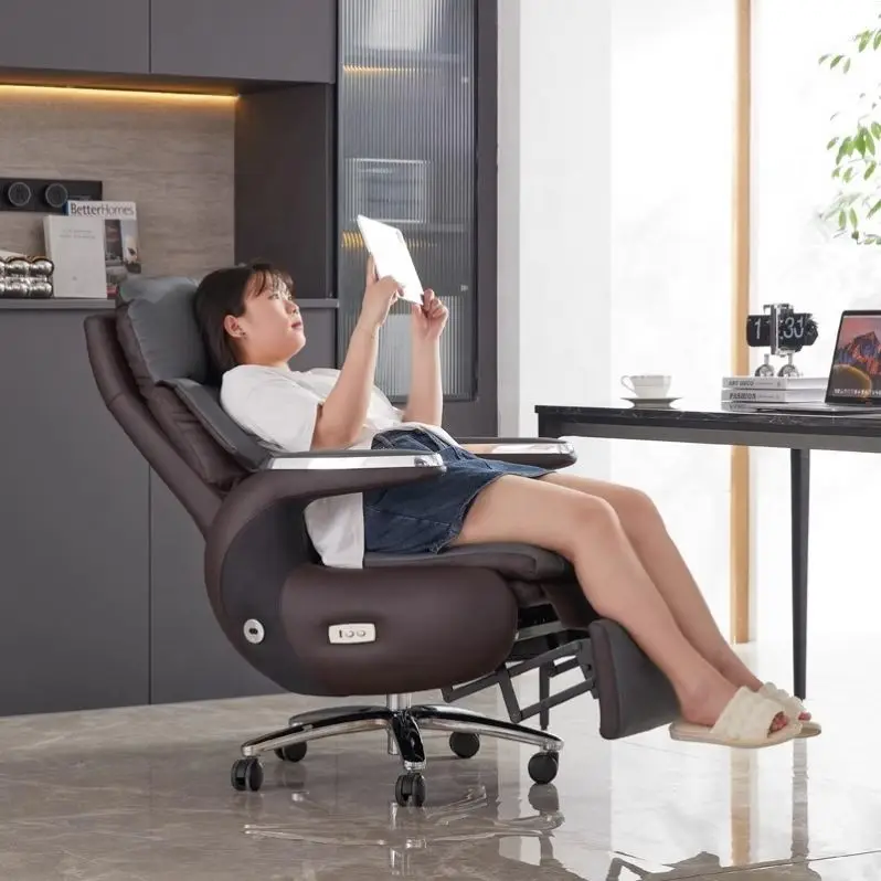Suessen Fashion Business Office Boss Chair Leather Computer Chair Massage Computer Chair
