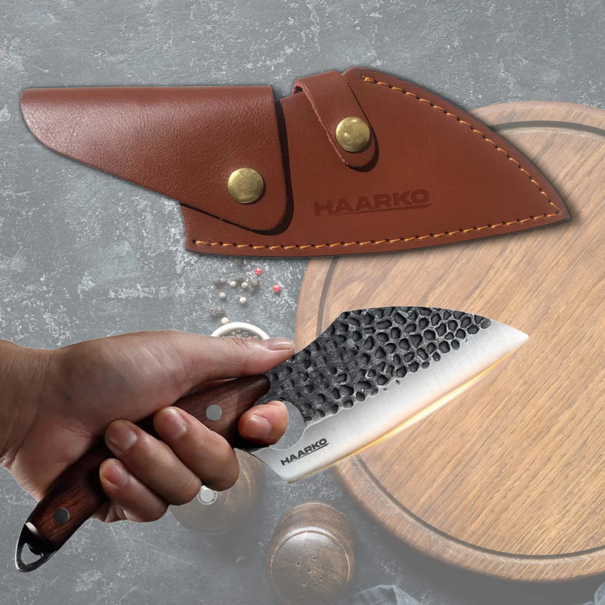 Поварской нож поварской с кожаным футляром, профессиональный супер острый нож для резки мяса из нержавеющей стали в стиле викингов