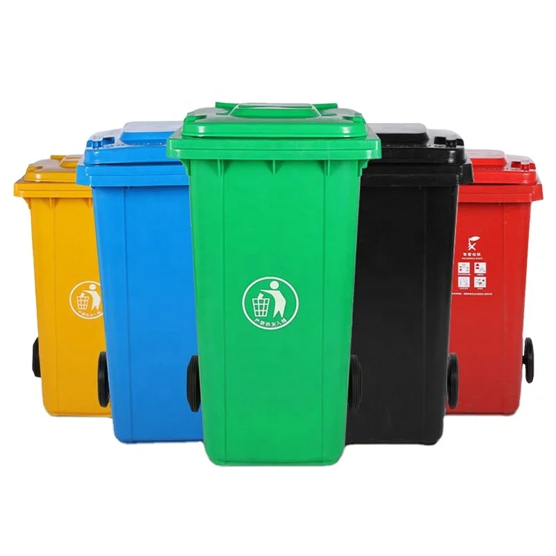 60L garbage bin plastic recycling medical waste container with shaking lid Outdoor Plastic Trash Garbage Can Waste Bin