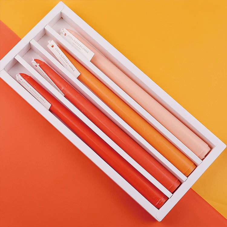 JY Scented candles wholesale wedding soy wax gradient color birthday home long pole wax set wholesale
