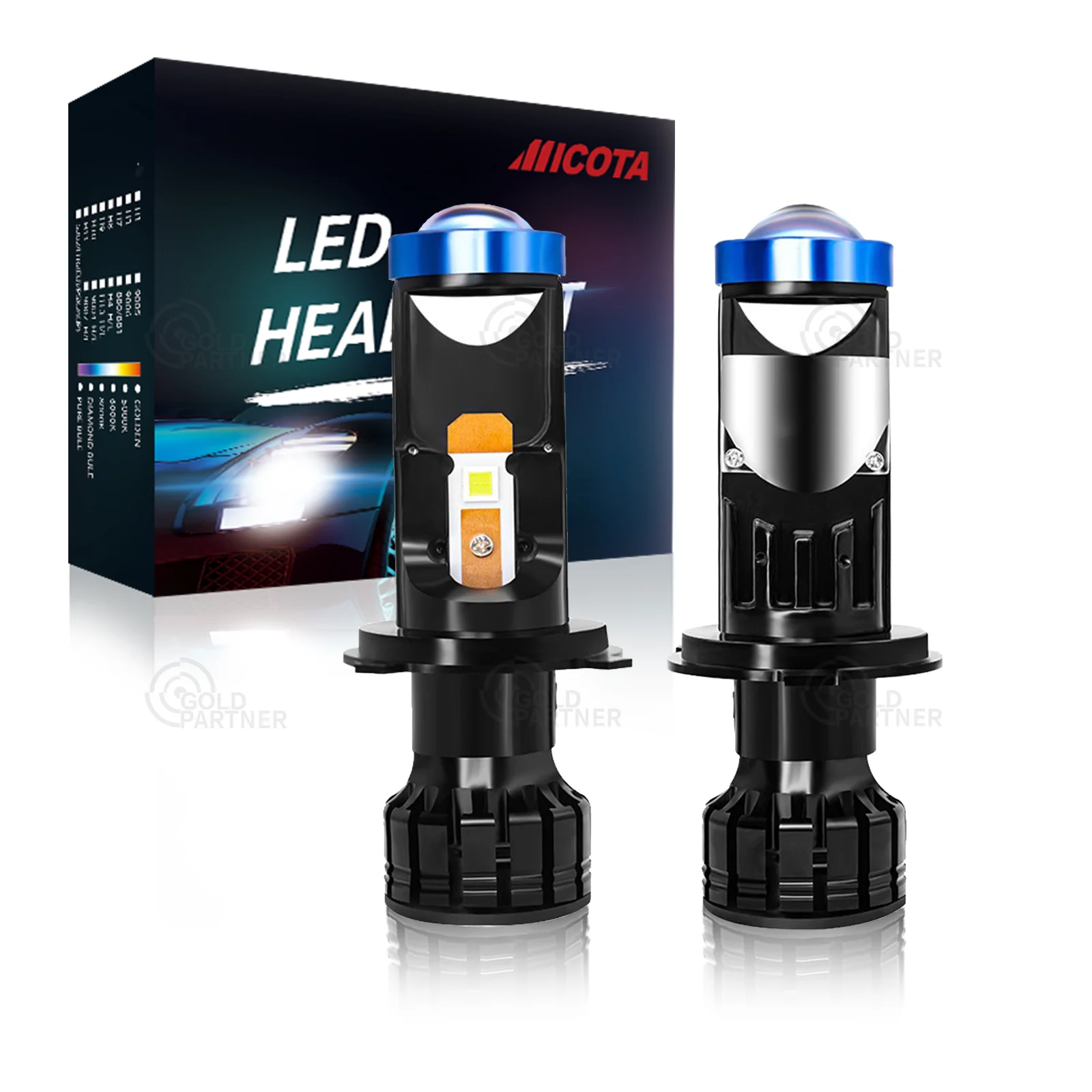 Projector Lens H4 Mini Lens Fog Lamp Bulbs H4 H7 36W Hi Low Beam Car Headlight Led H4