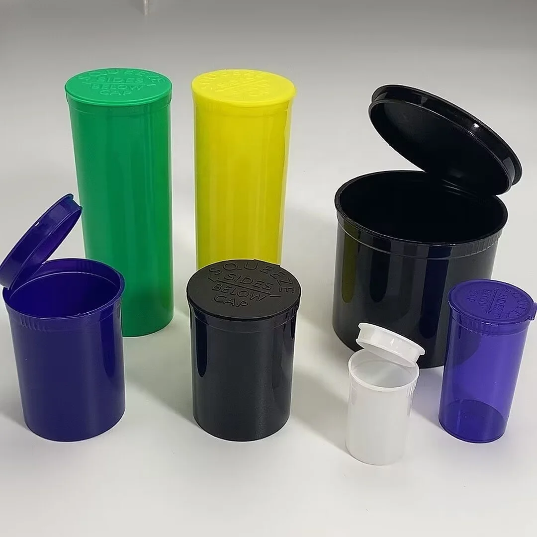 6d 13d 16d 19d 30d 60d Colorful Pop Top Plastic Bottles Vial Medical Her Pill Plastic Vials,Reversible Vials,Pop Top Vials