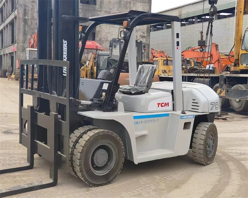 super quality TCM 7 ton lifting 5m FD70Z8 used secondhand diesel forklift with engine ISUZU 6BG1