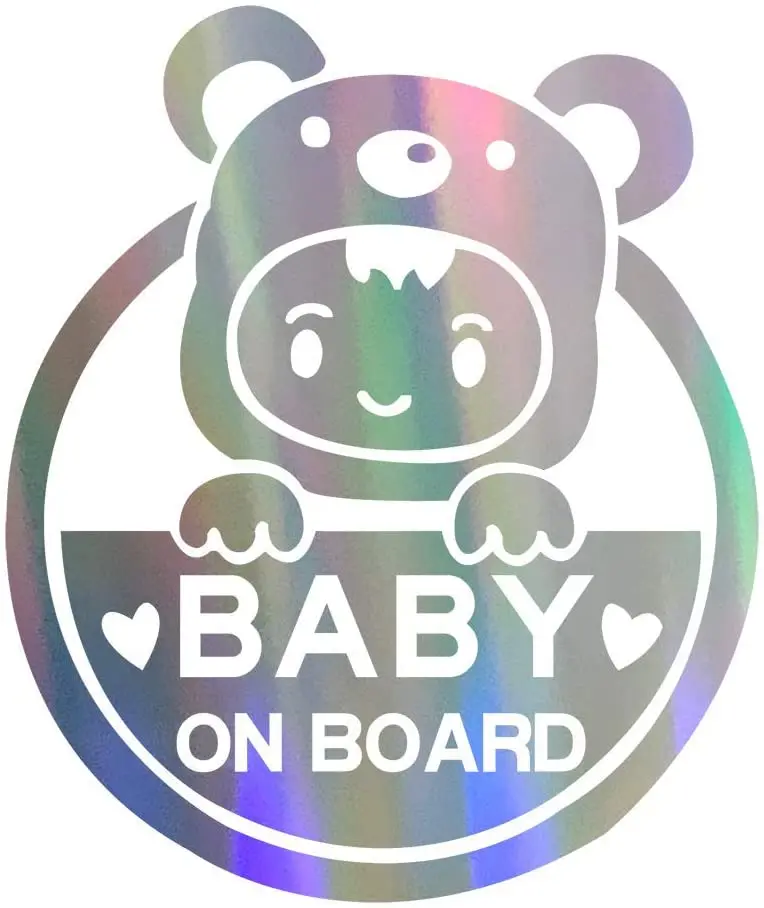 Custom Waterproof Baby on Board Sign car sticker Caution Decals Reflective Kids Safety Warning Sticker Marks for Driver