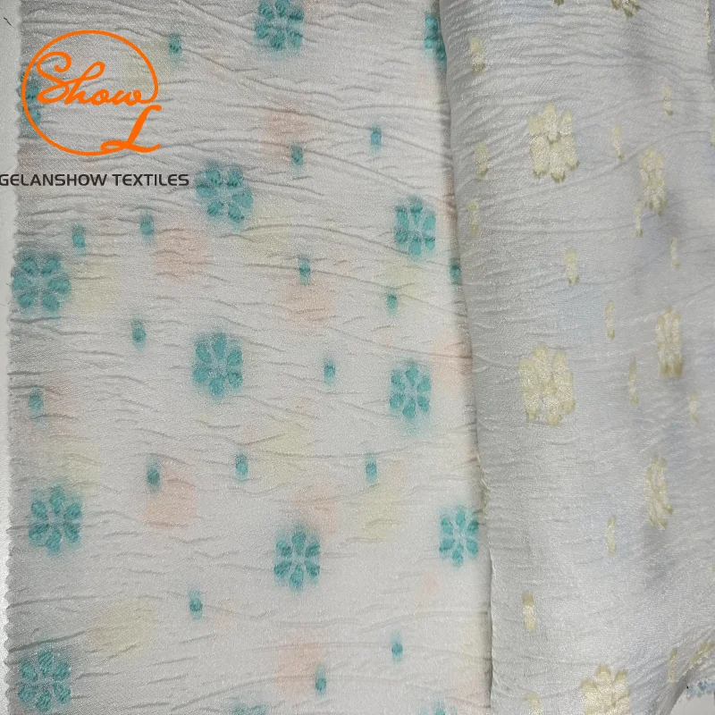 Velvet Flower Chiffon Fabric 65% Polyester 35% Nylon 76GSM FOR Dresses Tops Scarves Decorative Home Items