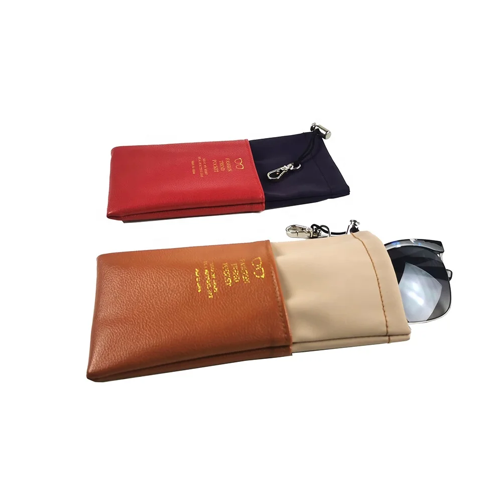 2022 The Most Popular Luxury Fashion Glasses Accessories Sunglasses Pouches PU leather for the Bottom Part with logo