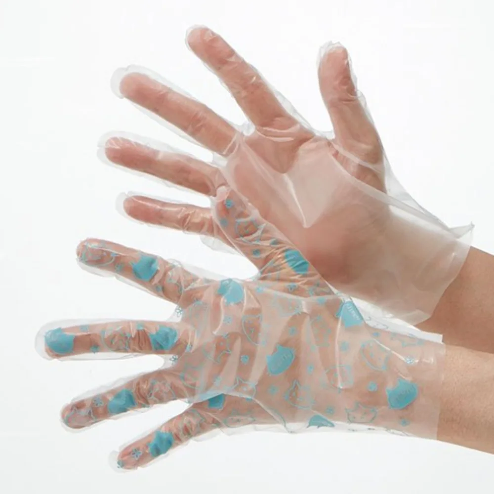 factory supplied OEM universal antifouling temporary Foldable thickened soft disposable gloves tpe