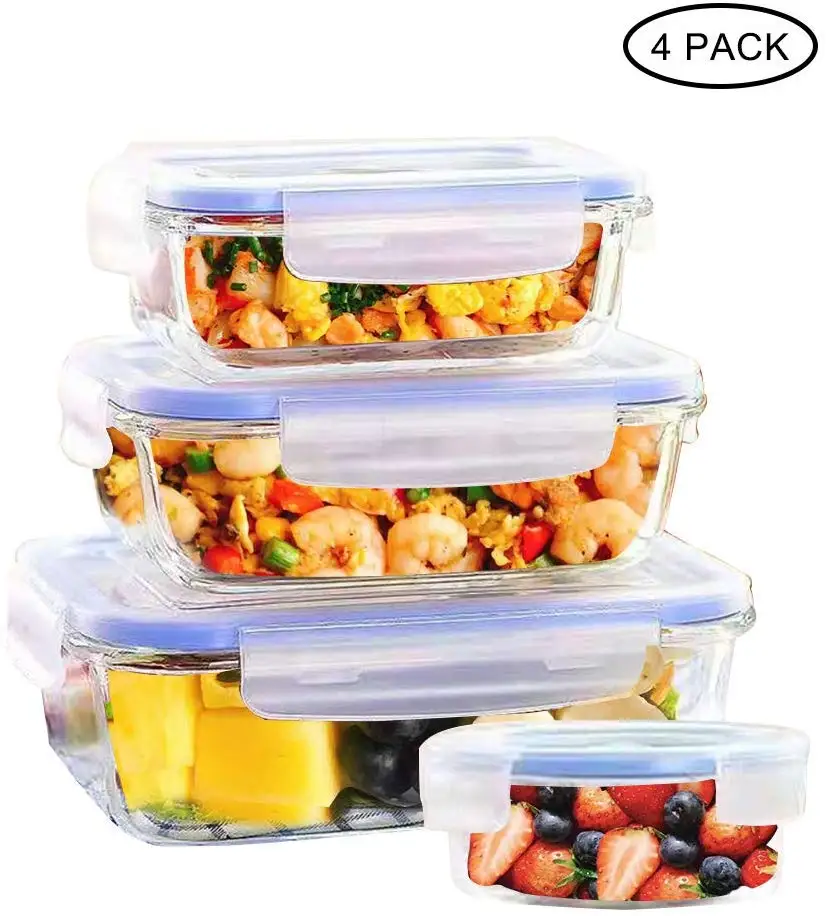 crytal lunch storage grade oven and microwave safe glass food containers