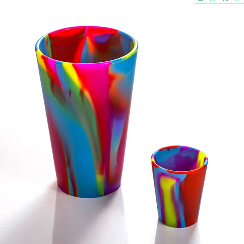 New Wine Tea Cup Custom Silicone Beer Drinking Cup BPA-Free Unbreakable Silicone Cup with Lids and Straws