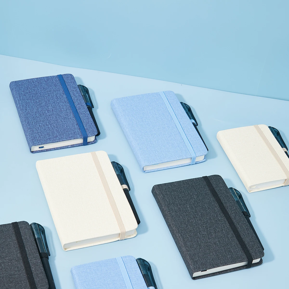 Small A6/A7 Journal With Pen Holder Portable Pocket Book PU Leather Notebooks For Students