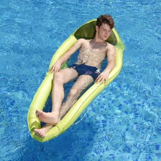 China factory custom PVC inflatable air mattress new mesh float lounge for pool party