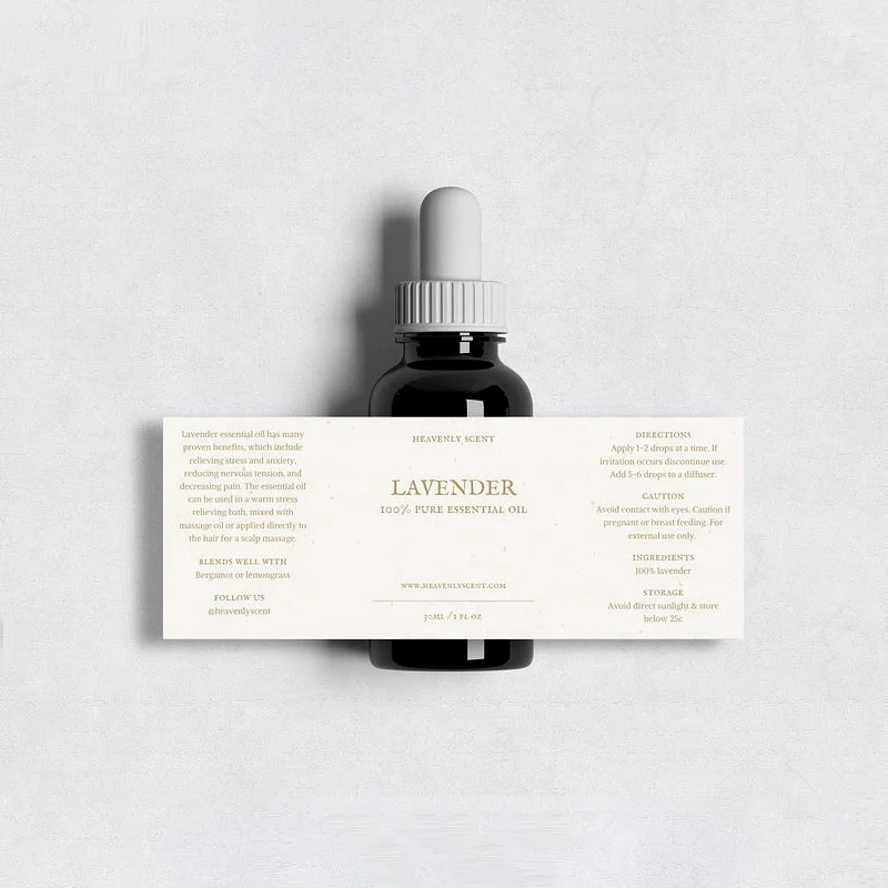 High quality custom printed Vinyl hair oil bottle label design