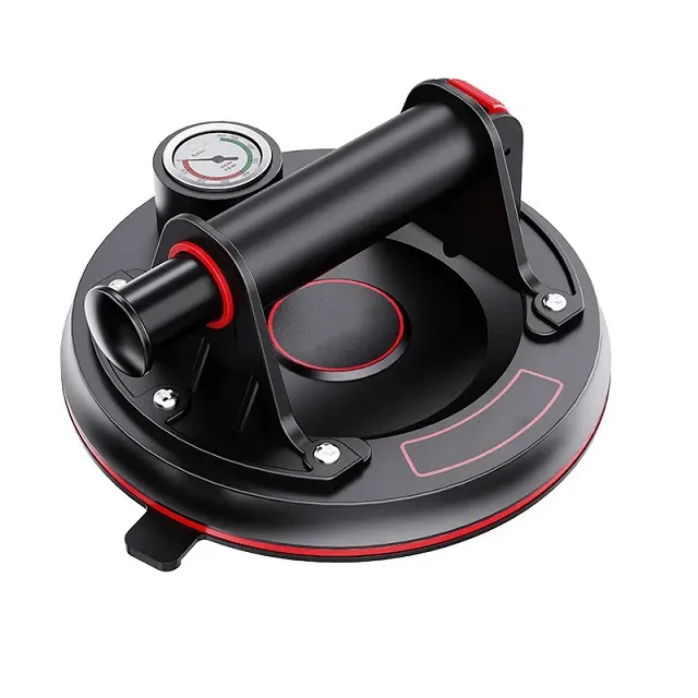 Ручной вакуумный всасывающий стакан, сверхмощный стеклянный всасывающий стакан с манометром для стеклянной присоски