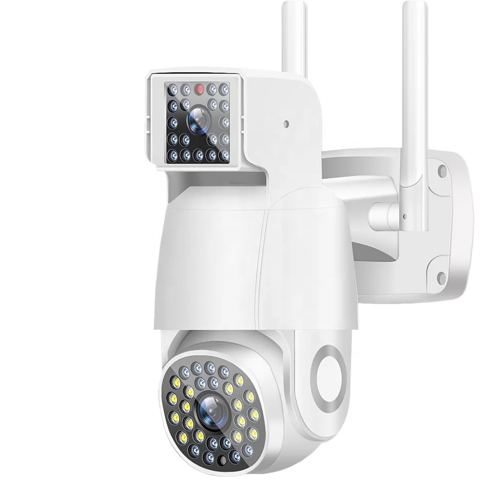 2MP Binicular Dual Lenses PTZ IP Camera WiFi 1080P Two Way Audio Security Video Surveillance Waterproof Color Night Vision