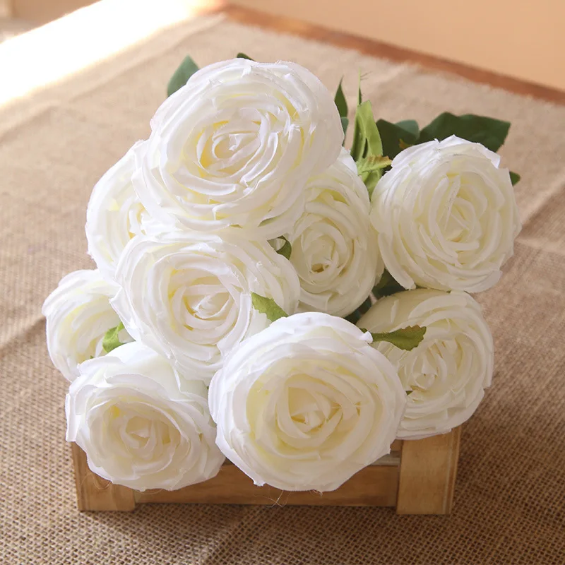 High quality artificial flowers rose buds preserved rose dome decoration background flower heads wholesales silk flowers wedding