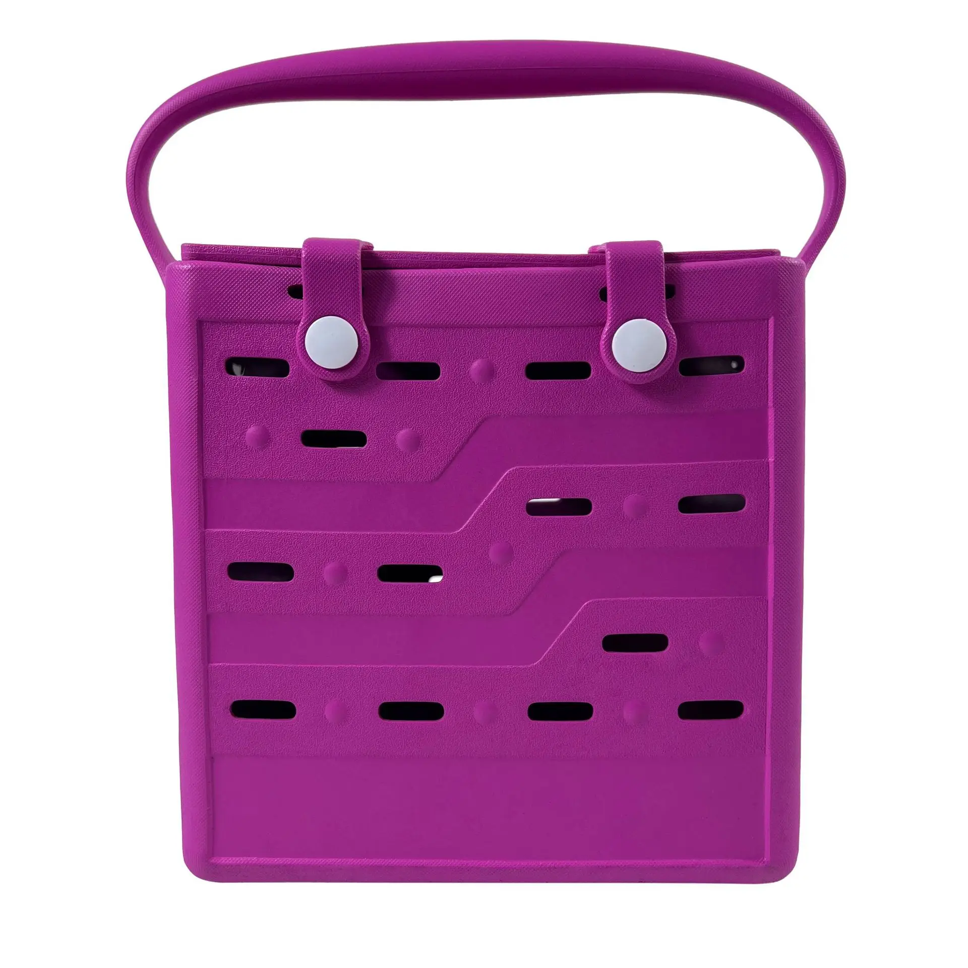 Large Rubber Tote Bag With Waterproof Zipper Pocket | Easy To Clean EVA Rubber Beach Bag With Holes | Beach Bags For Women