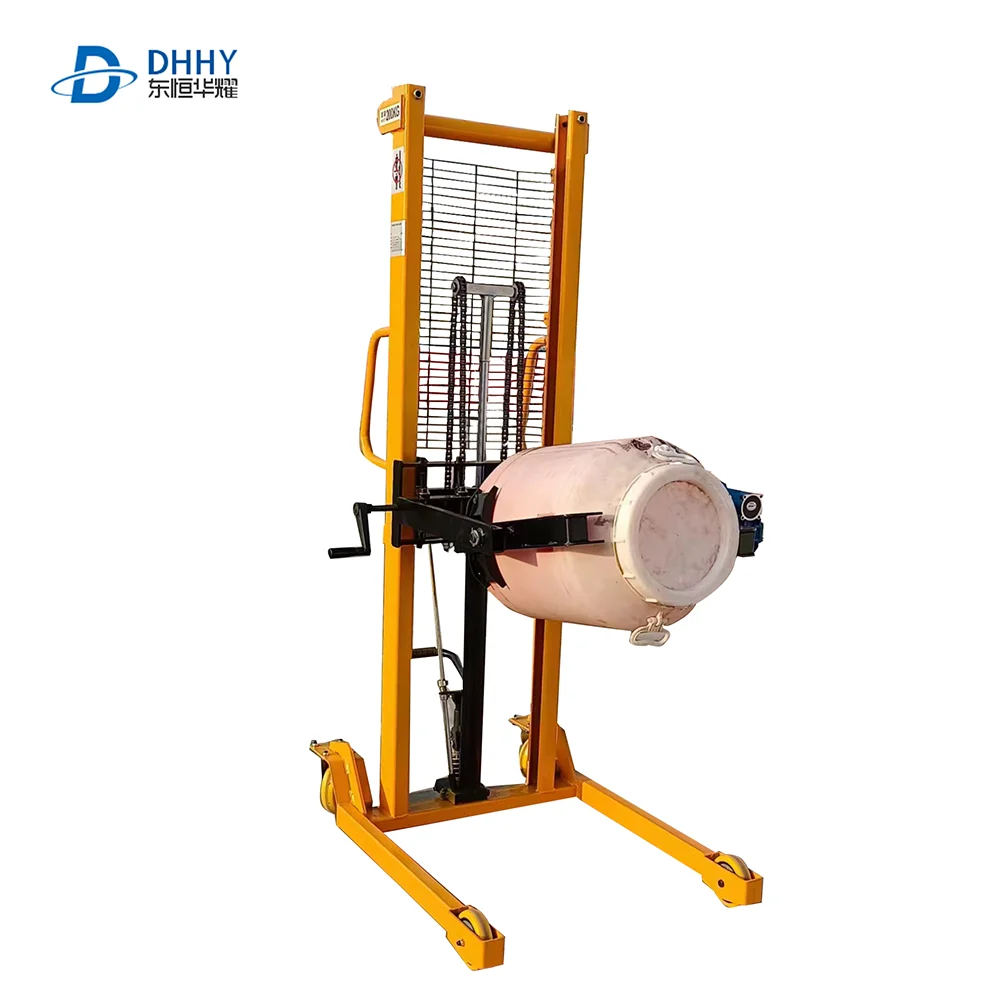 2023 Hot Sale Multi-Functional Oil Drum Handing Truck Manual Flipping And Pouring Forklift Stacker Hand Manual Forklift Prices