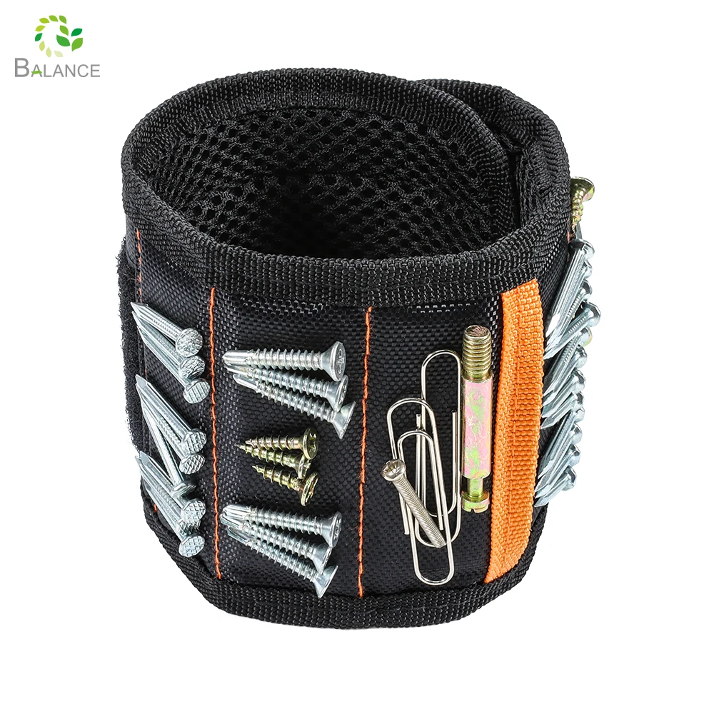Best Sell Lightweight Tool Band Magnetic Tool Wristband Screws Nails Holder 8 Magnets Durable Tool Belt