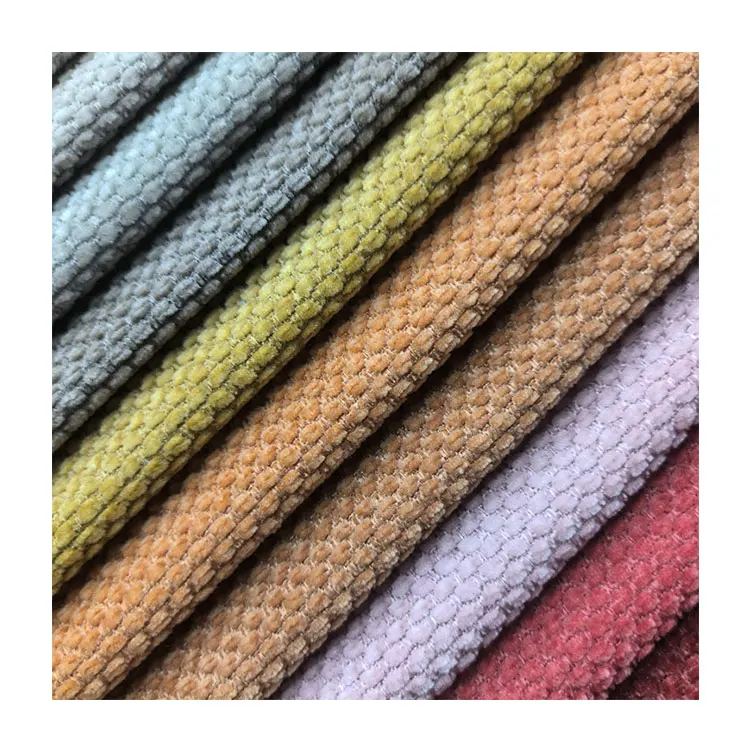 Home Textile Chenille Yarn 100% Polyester Velvet New Modern Chenille Beige Fabric Sofa Suite