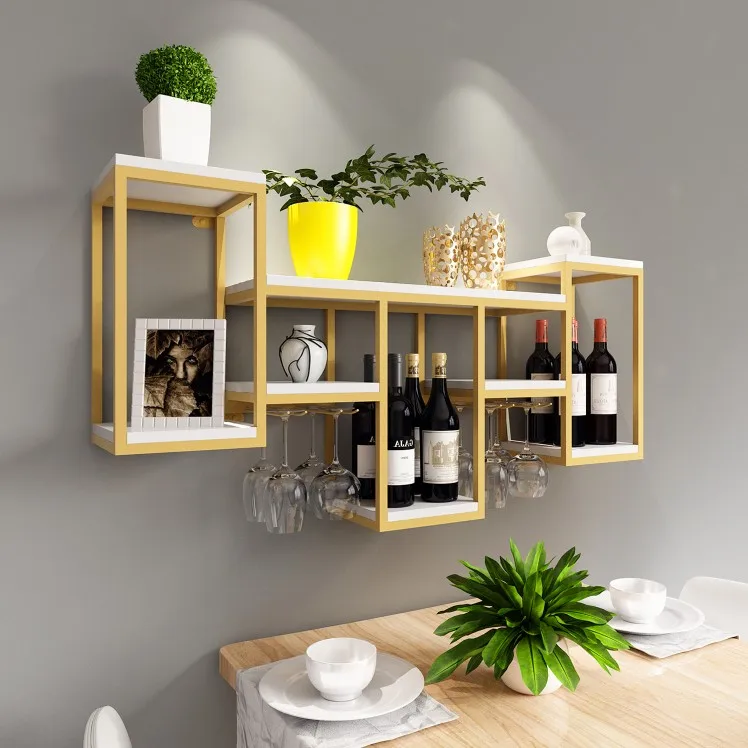 Household Wall Mounted Metal Bookcase Dividers Rack Corner Wall Shelf