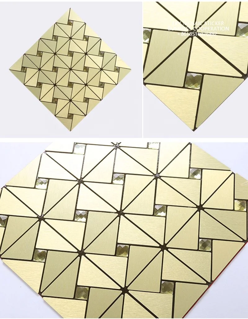 marble pvc mosaic tile glass mosaic  V Shape Mosaic wall sticker  for  Wall Decoration