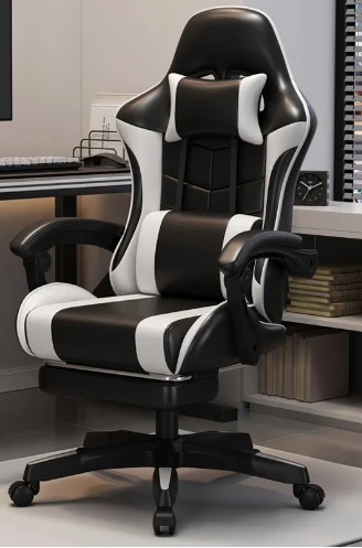 YOUGE High-Service Metal Racing Chair Minimalist Modern Design Durable PU Synthetic Leather Home/Office Ergonomic Revolving